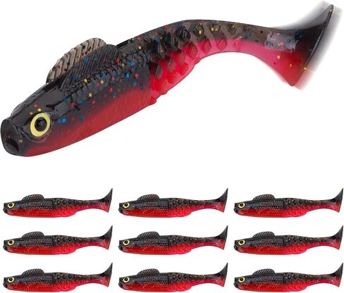 10 Pieces Bass Swimbaits Soft Plastic, 2.6 Inch Paddle Tail Swimbaits Soft Plastic Fishing Lures, Lifelike Drop Shot Lures Bass Baits Shad Baits for Saltwater Freshwater, Bass, Trout, Walleye in Saudi Arabia