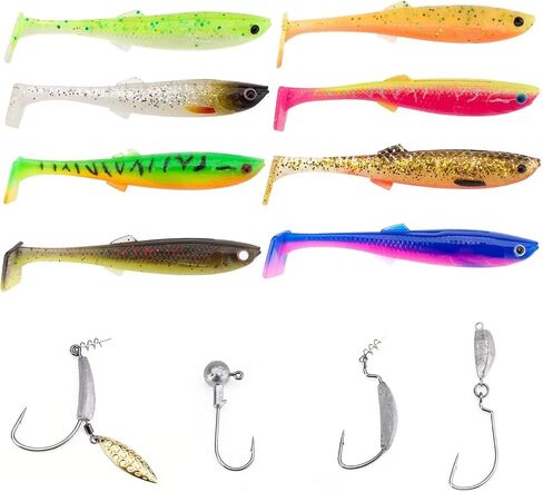 10 Pieces Bass Swimbaits Soft Plastic, 2.6 Inch Paddle Tail Swimbaits Soft Plastic Fishing Lures, Lifelike Drop Shot Lures Bass Baits Shad Baits for Saltwater Freshwater, Bass, Trout, Walleye in Saudi Arabia