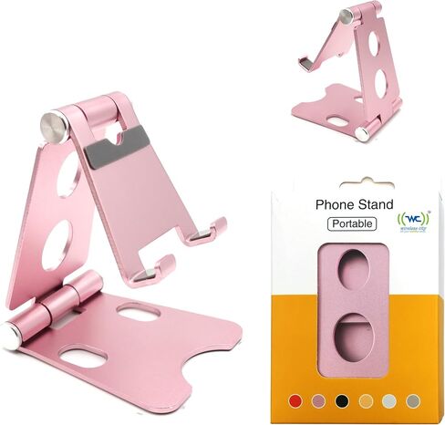 Cell Phone Stand and Tablet Desk Mount Holder, Fully Adjustable Foldable Desktop Cell Phone Holder, Sleek & Durable Aluminium Mobile Stand, Compatible with All Mobile Phone/iPad/Tablet in Saudi Arabia