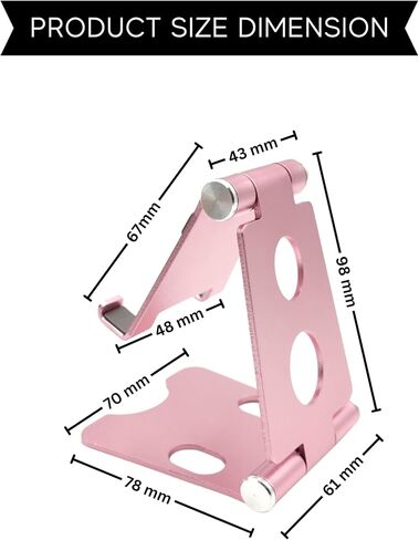 Cell Phone Stand and Tablet Desk Mount Holder, Fully Adjustable Foldable Desktop Cell Phone Holder, Sleek & Durable Aluminium Mobile Stand, Compatible with All Mobile Phone/iPad/Tablet in Saudi Arabia