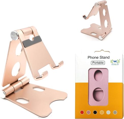 Cell Phone Stand and Tablet Desk Mount Holder, Fully Adjustable Foldable Desktop Cell Phone Holder, Sleek & Durable Aluminium Mobile Stand, Compatible with All Mobile Phone/iPad/Tablet in Saudi Arabia