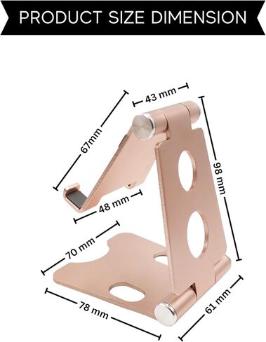 Cell Phone Stand and Tablet Desk Mount Holder, Fully Adjustable Foldable Desktop Cell Phone Holder, Sleek & Durable Aluminium Mobile Stand, Compatible with All Mobile Phone/iPad/Tablet in Saudi Arabia