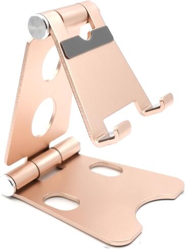 Cell Phone Stand and Tablet Desk Mount Holder, Fully Adjustable Foldable Desktop Cell Phone Holder, Sleek & Durable Aluminium Mobile Stand, Compatible with All Mobile Phone/iPad/Tablet in Saudi Arabia