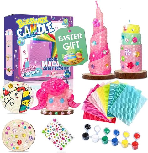 Beeswax Candle Making Kit for Starter,Candle Rolling Kit for Kids,Craft Supplies Kit Art Project Activity Gifts,Art & Crafts DIY Kit for Birthday,School Activities,Easter Christmas Holiday Age 4+ in Saudi Arabia