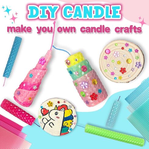 Beeswax Candle Making Kit for Starter,Candle Rolling Kit for Kids,Craft Supplies Kit Art Project Activity Gifts,Art & Crafts DIY Kit for Birthday,School Activities,Easter Christmas Holiday Age 4+ in Saudi Arabia