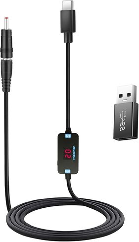 محول USB C إلى DC، كابل تشغيل PD أسطواني (3.3 قدم) مع USB C ذكر إلى أنثى/USB A إلى USB C/3.5x1.35 مم نصائح/، كابل طاقة USB إلى DC يمكنه التبديل وجهد عرض LED in Saudi Arabia