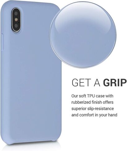 kwmobile Case Compatible with Apple iPhone Xs Case - TPU Silicone Phone Cover with Soft Finish - Dove Blue in Saudi Arabia