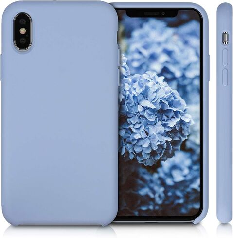 kwmobile Case Compatible with Apple iPhone Xs Case - TPU Silicone Phone Cover with Soft Finish - Dove Blue in Saudi Arabia