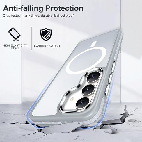 for Samsung Galaxy S25 Ultra Case, Shockproof S25 Ultra Phone Case with Kickstand, Anti-Skid Case Fits for Magsafe, Camera Frame with Raised Protection for Galaxy S25 Ultra Cover (Black/Red) in Saudi Arabia