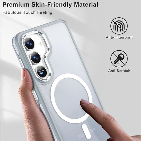 for Samsung Galaxy S25 Ultra Case, Shockproof S25 Ultra Phone Case with Kickstand, Anti-Skid Case Fits for Magsafe, Camera Frame with Raised Protection for Galaxy S25 Ultra Cover (Black/Red) in Saudi Arabia