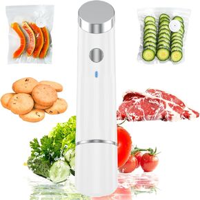 Vacuum Sealer, Handheld Vacuum Sealer for Food, Portable Cordless Food Sealer with 30 Reusable Vacuum Bags, Compact Sealer Machine for Food Preservation & Storage
