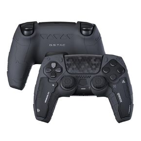 GeekShare Black Silicone PS5 Controller Skin Set, Anti-Slip Protective Cover Skin Case for PS5 Wireless Controller with 2 Thumb Grip Caps and 2 Stickers