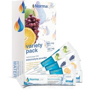 NormaLyte Oral Rehydration Salts- Pack of 8 (4 Flavours) | Electrolyte Powder, Energy Supplements, Electrolytes Powder Packets, Potassium Supplement, Vegan, Dehydration Tablets