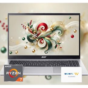 acer Aspire Premium Laptop | AMD Ryzen 7 5700U (Beats i7-1250U) CPU | 32GB RAM | 1TB SSD | 15.6" FHD Display | Fast Wi-Fi 6 | Sleek Design | Ethernet Port | AI Noise Removal | Windows 11 | WOWPC