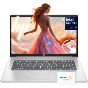 HP 17.3" Touchscreen Laptop | Intel 7-150U Processor (10-Core) | 32GB RAM | 2.5TB Storage (2TB PCIe SSD + 512GB External Hard Drive) | Backlit Keyboard | Wi-Fi 6 | Windows 11 Pro | w/WOWPC Bundle