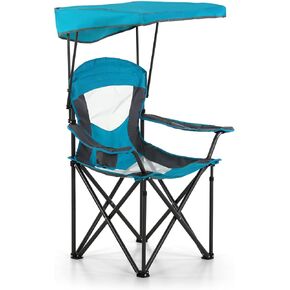 LET'S CAMP Camp Chair with Shade Canopy Folding Camping Chair with Cup Holder and Carry Bag for Outdoor Camping Hiking Beach, Heavy Duty 350 LBS