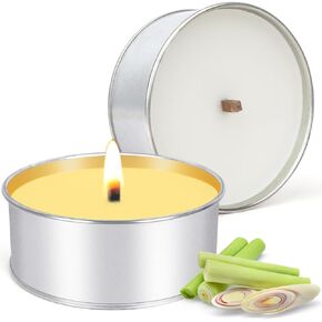 Citronella Candles Outdoor, Citronella Candle Natural Soy Camping Candles 60 Hours Long Burning Time for Outdoors Garden BBQ Patio Camping