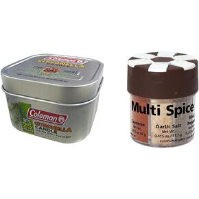 Coleman Pine Citronella Candle with Wooden Wick - 6 oz Tin and COGHLAN'S 9961 6-Spice Camping Food Shaker