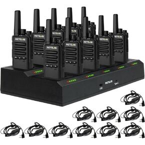Retevis RT68B Walkie Talkies for Adults Long Range, with 10 Multi Way Charger, Easier Securer Charging, Rechargeable Two Way Radios for School Industry Warehouse(10 Pack)