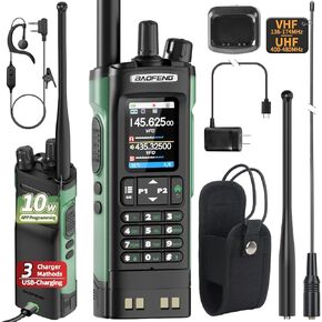 BAOFENG UV-32 Ham Radio Long Range 10W Rechargeable Walkie Talkies UV32 5RM K5 Handheld Two Way Radio NOAA Weather Radio with GPS,APP Programming,Copy Frequency,USB-C Charging for Hiking Hunting