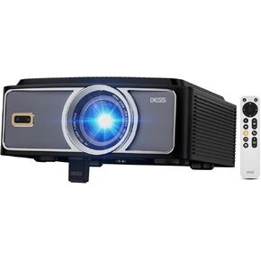 [1500 ANSI] Dess 4K Projector with WiFi 6 and Bluetooth, Home Outdoor Electric Stand Movie Proyector, Auto Focus & Keystone, Native 1080P, High Contrast, Smart Projector with Netflix & Google Tv