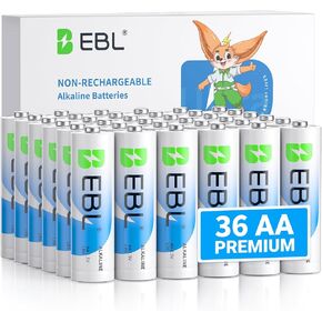 EBL AA Batteries 20 Pack 1.5V Alkaline Double A Batteries, Long-Lasting Alkaline AA Battery for Household Devices, 10-Year Shelf Life