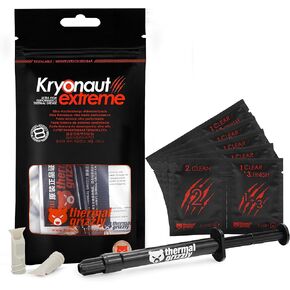 Thermal Grizzly Kryonaut Extreme - 2 Gram - Extremely High Performance Thermal Paste with 20 Cleaning Wipes 10 Wet & 10 Dry- for Maximum Thermal Conductivity While Overclocking CPU/GPU/PS4/PS5/Xbox