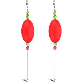 PATIKIL Fishing Floats Rigs, Oval Fishing Bobbers Popping Corks Float Weighted Bobbers Fishing Tackle with Copper Beads
