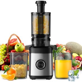 Juicer Machines, Cold Press Juicer for Whole Fruit and Vegetable, Masticating Juicers, High Juice Yield, Juice Extractor Machine, BPA Free
