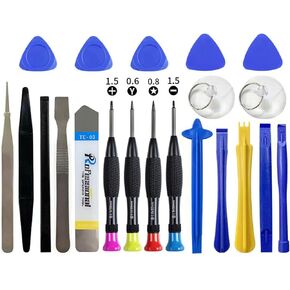 21-Piece Set Opening Pry Tool Screwdriver Set Multiple Functions Repair Tool Kit with Phillips Pentalobe Flat Triangle Head Suitable for Repairing iPhones iPad Laptop