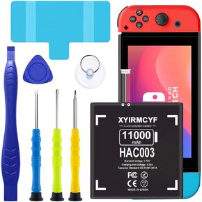 بطارية 11000mAh HAC-003 ، (2025 ترقية جديدة) بطارية فائقة السعة ل Nintendo Switch 2017 Console HAC-001 مع مجموعات الإصلاح