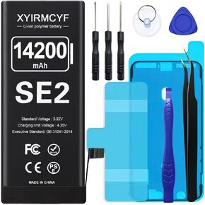14200mAh Super Capacity Battery Compatible with iPhone SE2 (SE 2020 2nd Generation), 0 Cycle Li-Polymer Replacement Battery for iPhone SE 2020, with Professional Repair Tool Kit