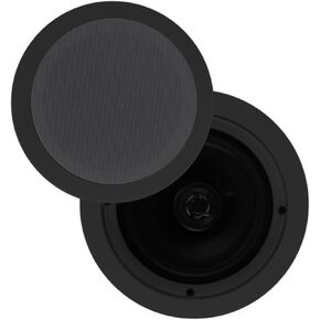 Pyle 4 Pair Speakers, 200W 6.5" Flush Mount in Wall/in Ceiling Speakers with Spring-Loaded Terminals, PDIC Series, Black