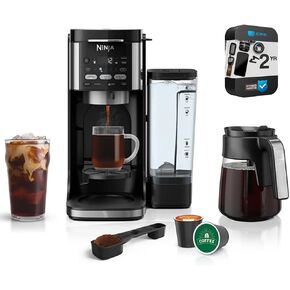 Ninja CFP101 DualBrew Hot & Iced Coffee Maker, Black - (Renewed) Bundle with 2 Year Enhanced Protection Pack