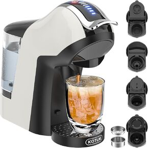 Hot&Cold brewing Single Serve Coffee Maker for K*eurig K*cup, Small Espresso Coffee Machine for D*olce G*usto/N*es Original/Ground Coffee/44mm ESE, adjustable TEMP&Water Volume, 1LRemovable Reservoir