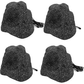 STUDIOFINIX 8 Inch Outdoor Rock Speakers Bluetooth Automatic Pairing Waterproof Wired 1200W Ultra High Power Superior Timbre,Design for Garden,Pool Area,Patio,Park.(Set of 4,Gray)