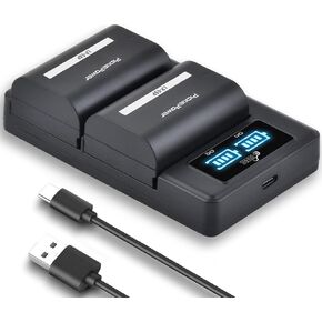 Pickle Power LP-E6P Battery and LED Dual USB Charger for Canon EOS R5, R5 II, R6, R6 II, R7, R, EOS 5D II/III/IV, 5DS R, 6D Mark II, 7D Mark II, 70D, 80D, 90D, R5C, Ra, XC10, XC15