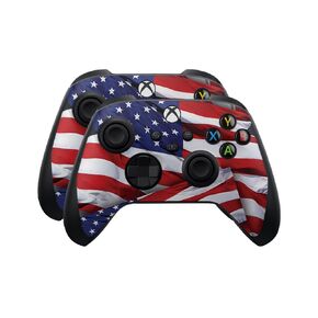 Skin Compatible with Microsoft Xbox Series X|S Controller (2 Pack) - Patriot - Premium 3M Vinyl Protective Wrap Decal Cover - Easy to Apply | Crafted in The USA by MightySkins