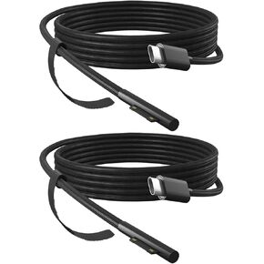 PD100W USB-C Charger Cable Compatible with Surface Pro Laptop Microsoft Surface Pro 10/9/8/7+/7/6/5/4/3/X Windows Surface Laptop 6/5/4/3/2/1 Surface Go Tablet Surface Book Support 65W/45W,6FT in Kuwait