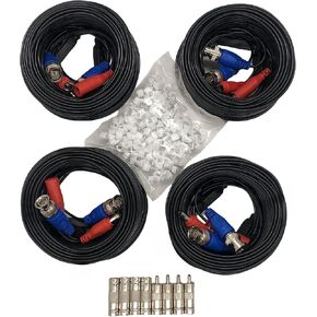 1PCS 100ft/30m Integrated BNC Video Power Cable Extension. Ideal for Security Cameras, CCTV, Surveillance, and DVR System installations Free 2×BNC connectors in Kuwait
