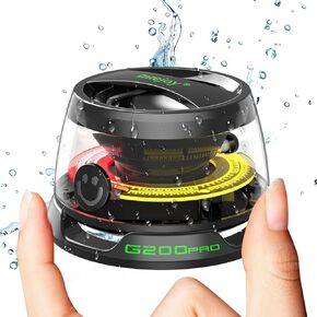 Wireless Portable Bluetooth Speaker with RGB Light, Stereo Sound Shower Speaker Bluetooth 5.4 Version, Magnetic Mobile Phone Holder -G200Pro-Black