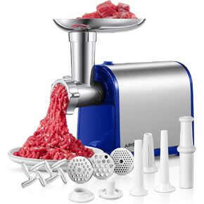 طاحونة اللحوم الكهربائية ، حشو السجق مع 3 أنابيب النقانق ، شفرتان ، 3 لوحات ، 3200 واط كحد أقصى ، طاحونة اللحوم الثقيلة لاستخدام المطبخ المنزلي ، الفولاذ المقاوم للصدأ (أسود)