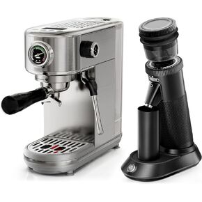 HIBREW H10B & G5 Espresso Machine Set with Milk Frother and Grinder for Cappuccino/Mocha/Macchiato and more.