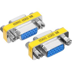 VGA Gender Changer Female to Female Adapter VGA Coupler Cable Extender for Extending Cables and Splicing Two Cables（The Computer to The Monitor and Projector） Together Pack of 2