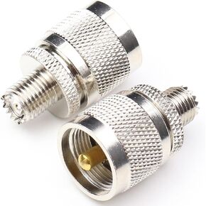 UHF Male to Mini UHF Female Temals ، 2Packs - محول محوري ، 50 أوم ، نحاس نقي ، مطلي بالنيكل