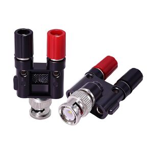 2Pcs BNC Male to 2X 4mm Dual Banana Female Jack Socket Binding Post RF Coax Coaxial Splitter Connector BNC Banana Adapter for HF Radio Antennas Oscilloscope DVM