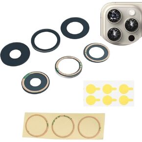 3pcs/Set Rear Camera Lens Replacement for iPhone 15 Pro with Pre-Installed Adhesive & Heat Protective Films