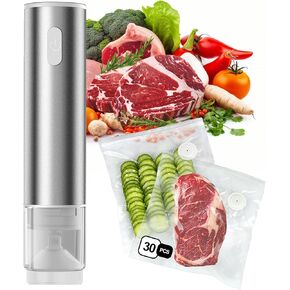 Handheld Vacuum Sealer for Food Fresh & Storage Compact Vacuum Sealer Machine Portable and Rechargeable(10 Reusable Vacuum Seal Bags)