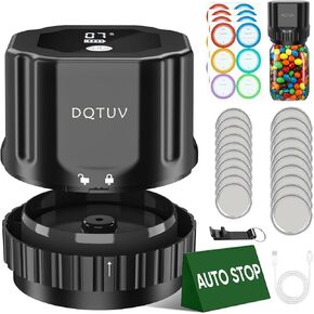 Electric Mason Jar Vacuum Sealer Kit, Auto Stop Jar Vacuum Sealer With Wide Regular Mouth Canning Lid Machine Kit, Used for Food Storage and Preservation (Dark Black)