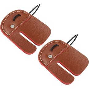 PATIKIL Archery Finger Tabs, Leather Archery Finger Guard Protective Gear, Brown
